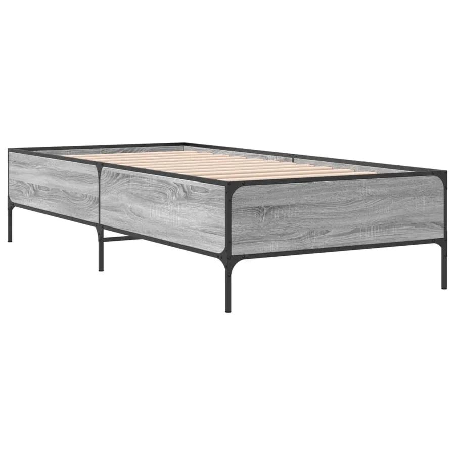 Cadre de lit sans matelas sonoma gris 90x200 cm - 3