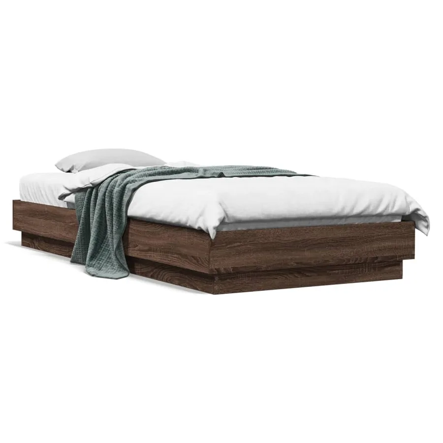 Cadre de lit sans matelas chêne marron 100x200 cm - 2