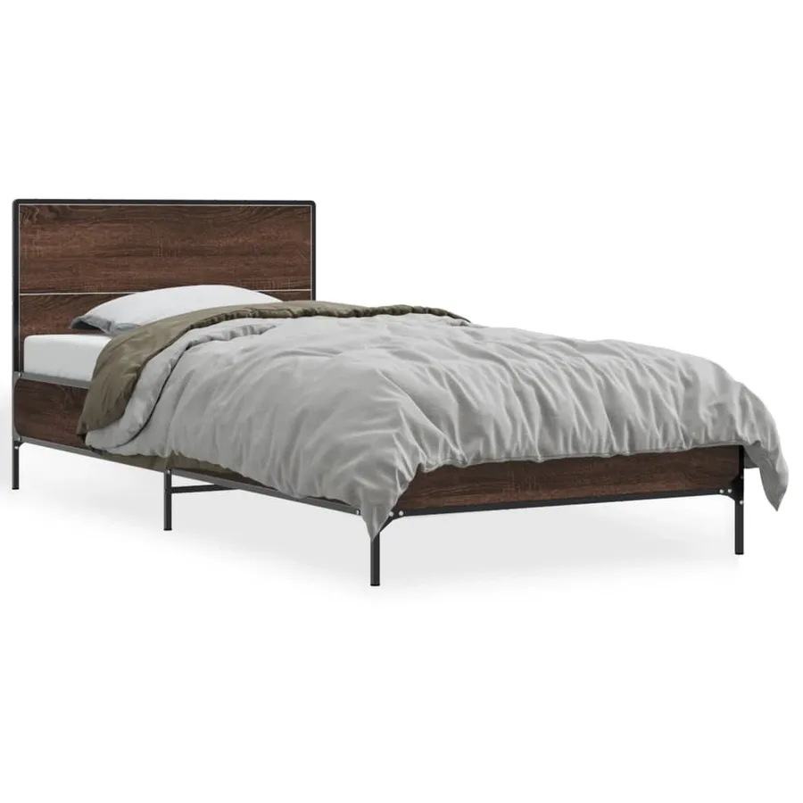 Cadre de lit sans matelas chêne marron 90x190 cm - 2