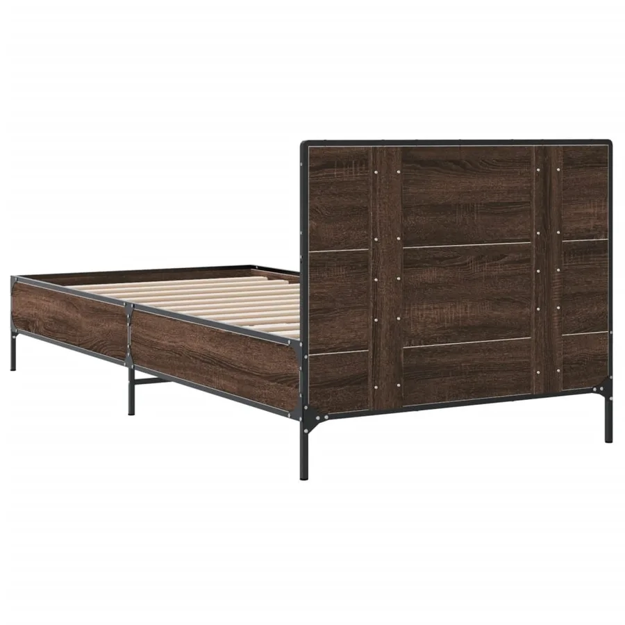 Cadre de lit sans matelas chêne marron 90x190 cm - 6