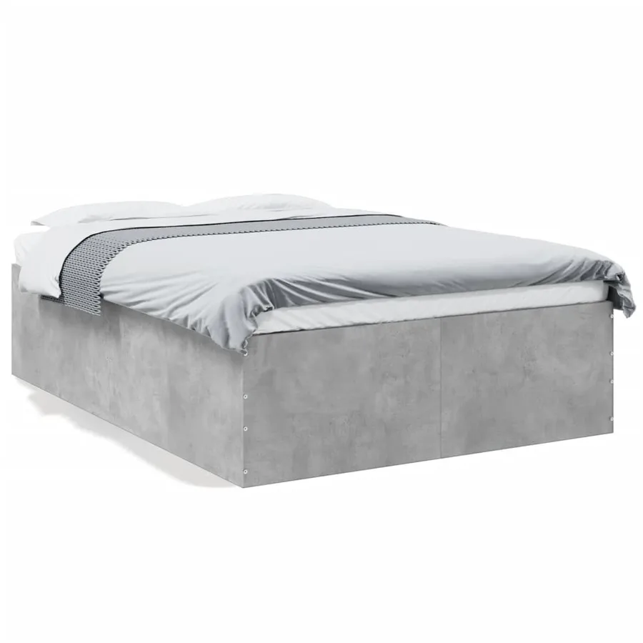 Cadre de lit sans matelas gris béton 120x190 cm - 2