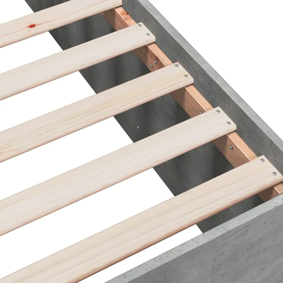 Cadre de lit sans matelas gris béton 120x190 cm - 7