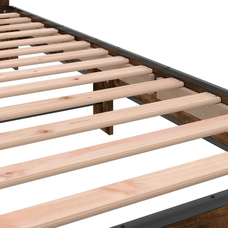 Cadre de lit sans matelas chêne fumé 90x200 cm - 7