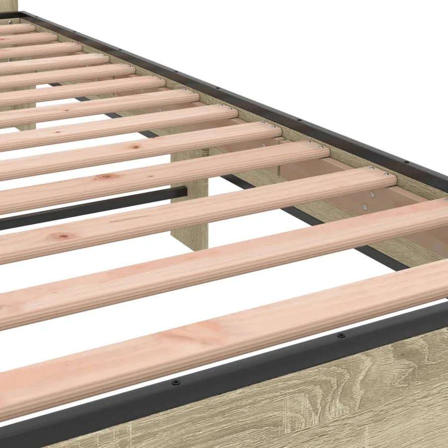 Cadre de lit sans matelas chêne sonoma 200x200 cm - 7