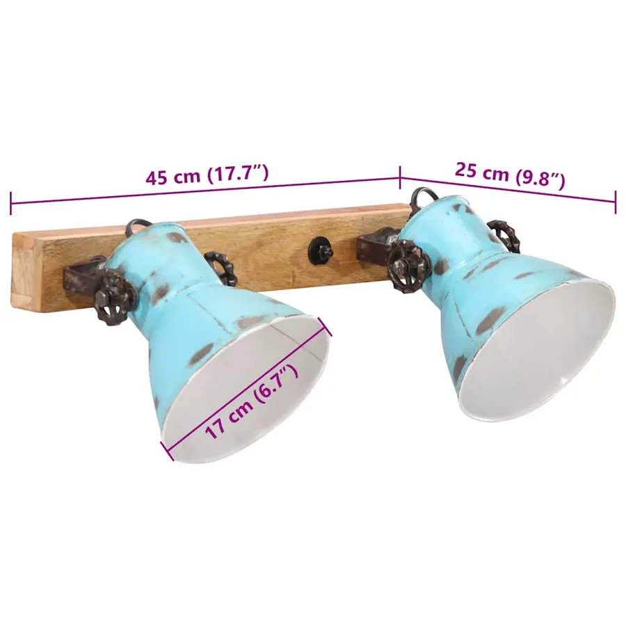 Lampe murale 25 W bleu délavé 45x25 cm E27 - 8