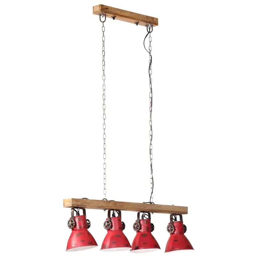 Plafonnier 25 W rouge délavé 90x24x111 cm E27 - 2