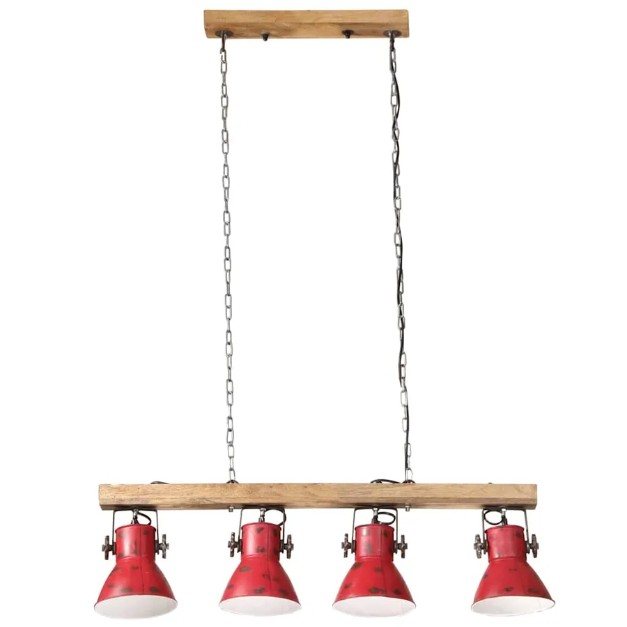 Plafonnier 25 W rouge délavé 90x24x111 cm E27 - 3