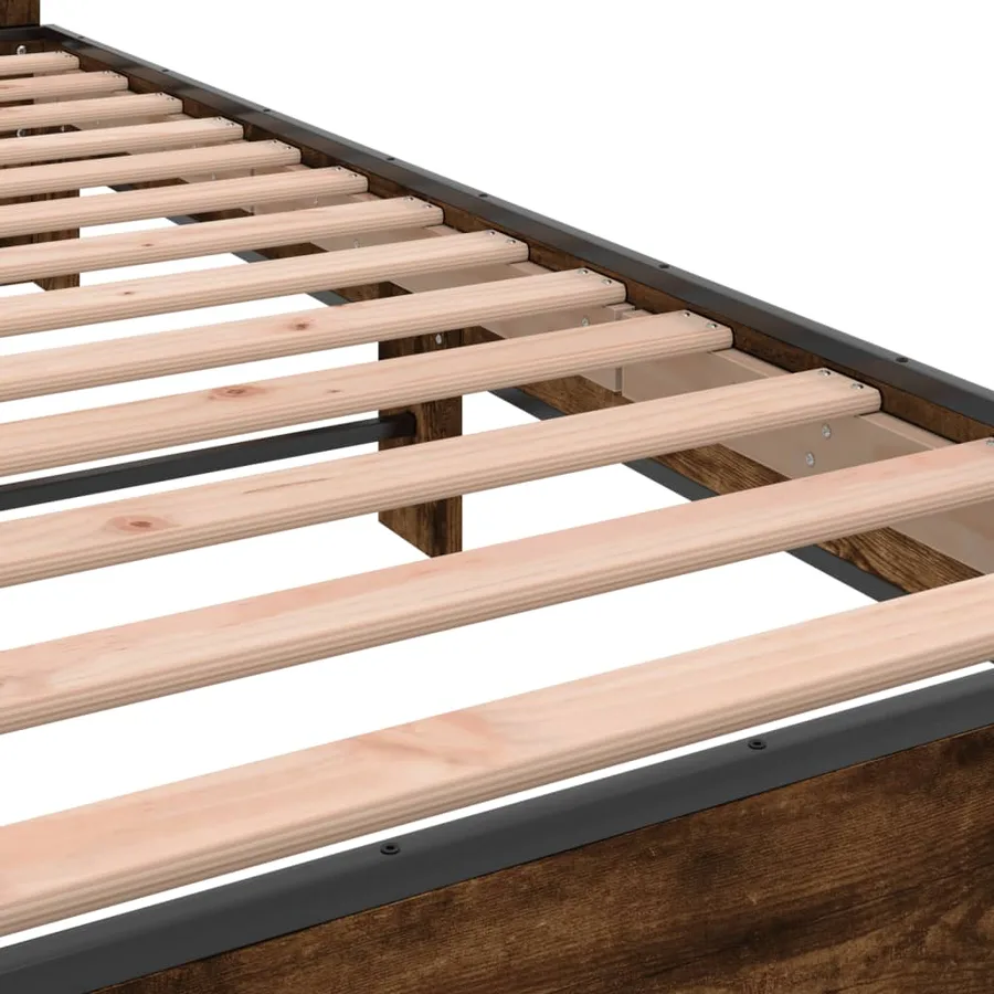Cadre de lit sans matelas chêne fumé 140x200 cm - 7