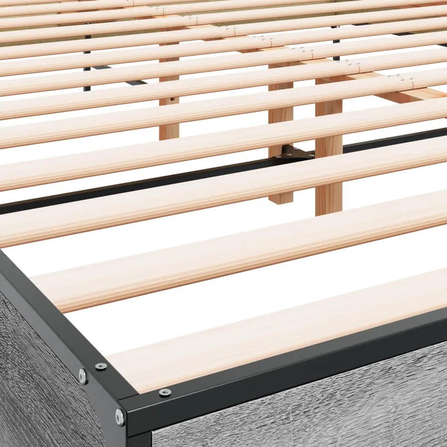 Cadre de lit sans matelas sonoma gris 135x190 cm - 7