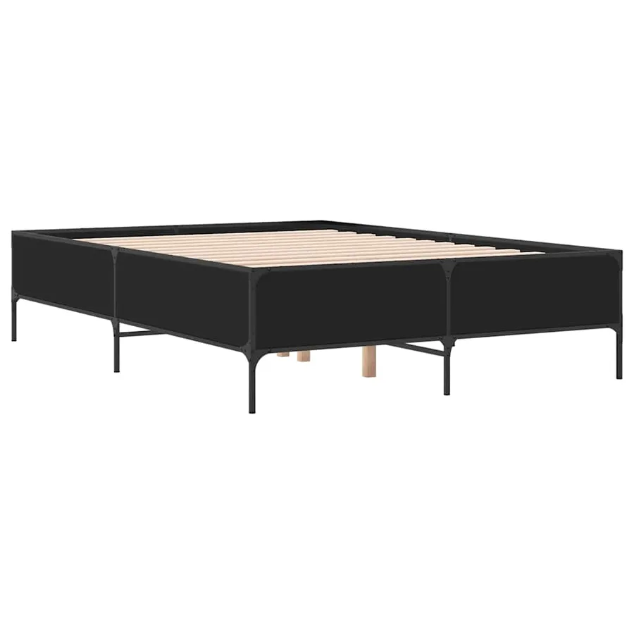 Cadre de lit sans matelas noir 120x200 cm - 3