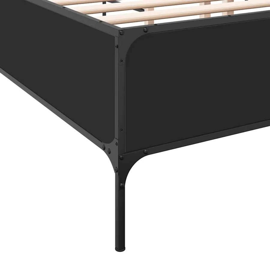 Cadre de lit sans matelas noir 120x200 cm - 7