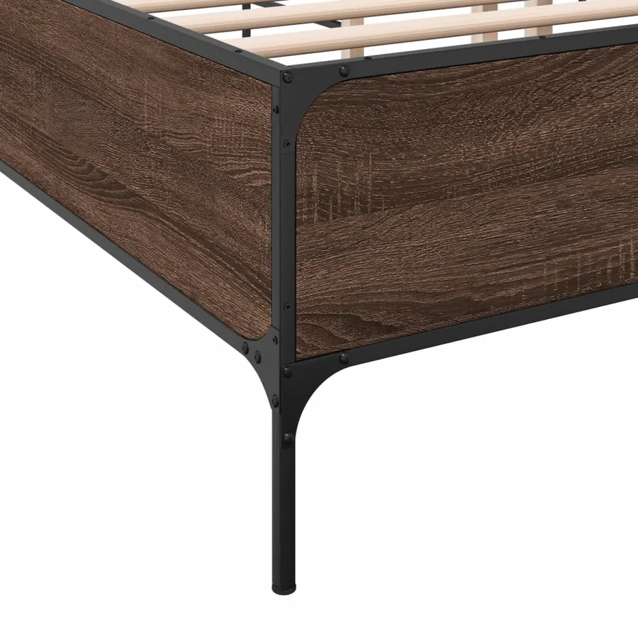 Cadre de lit sans matelas chêne marron 180x200 cm - 7