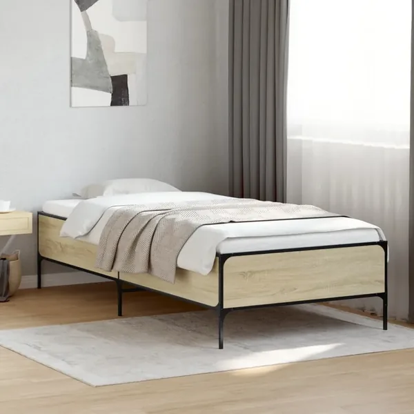 Cadre de lit sans matelas chêne sonoma 100x200 cm