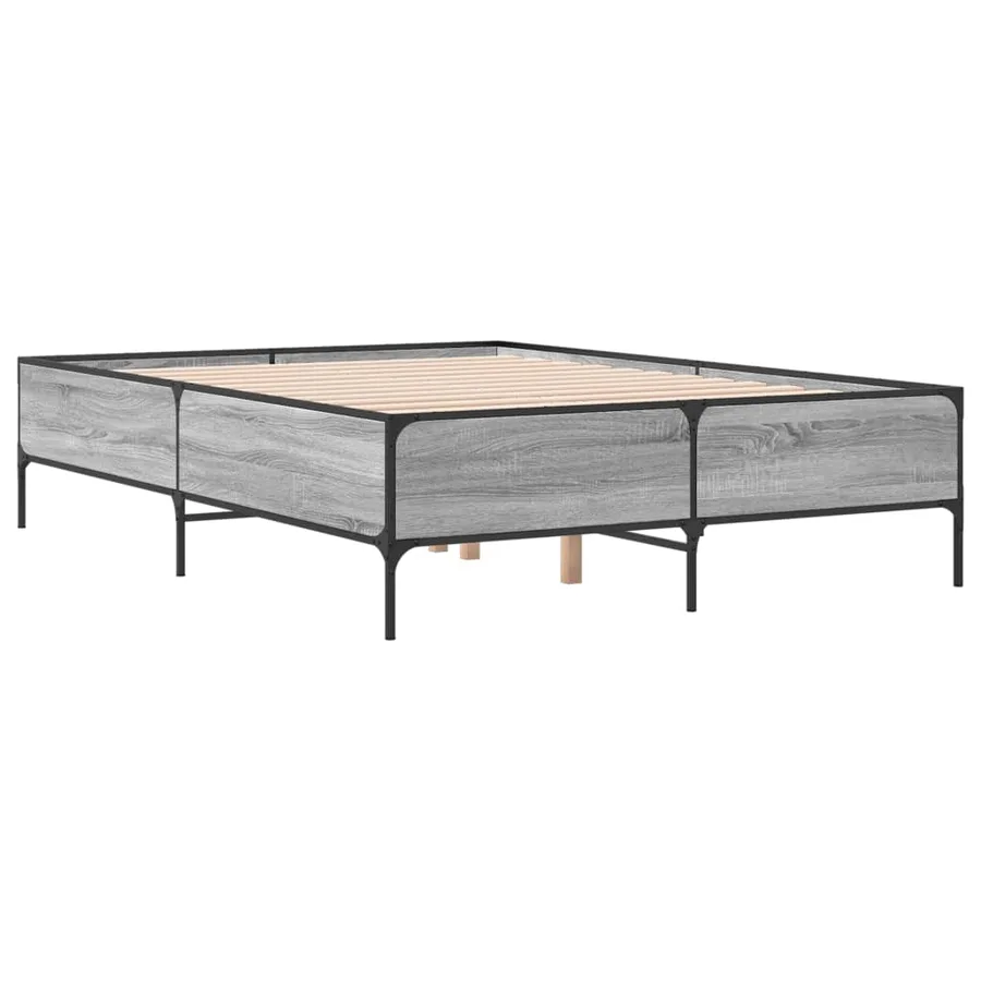 Cadre de lit sans matelas sonoma gris 140x200 cm - 3