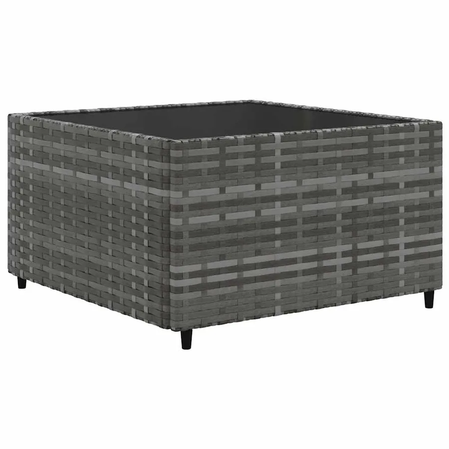 Salon de jardin 9 pcs avec coussins Gris Résine tressée - 4