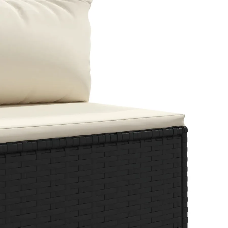 Salon de jardin 5 pcs avec coussins Noir Résine tressée - 7