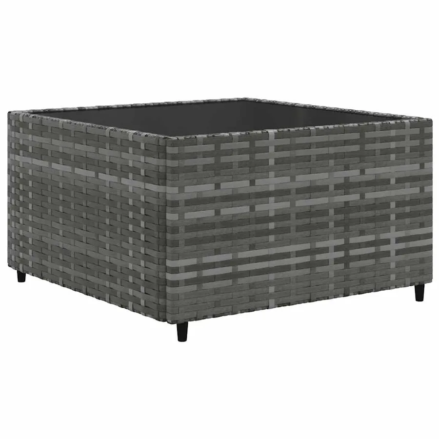 Salon de jardin 6 pcs avec coussins Gris Résine tressée - 5