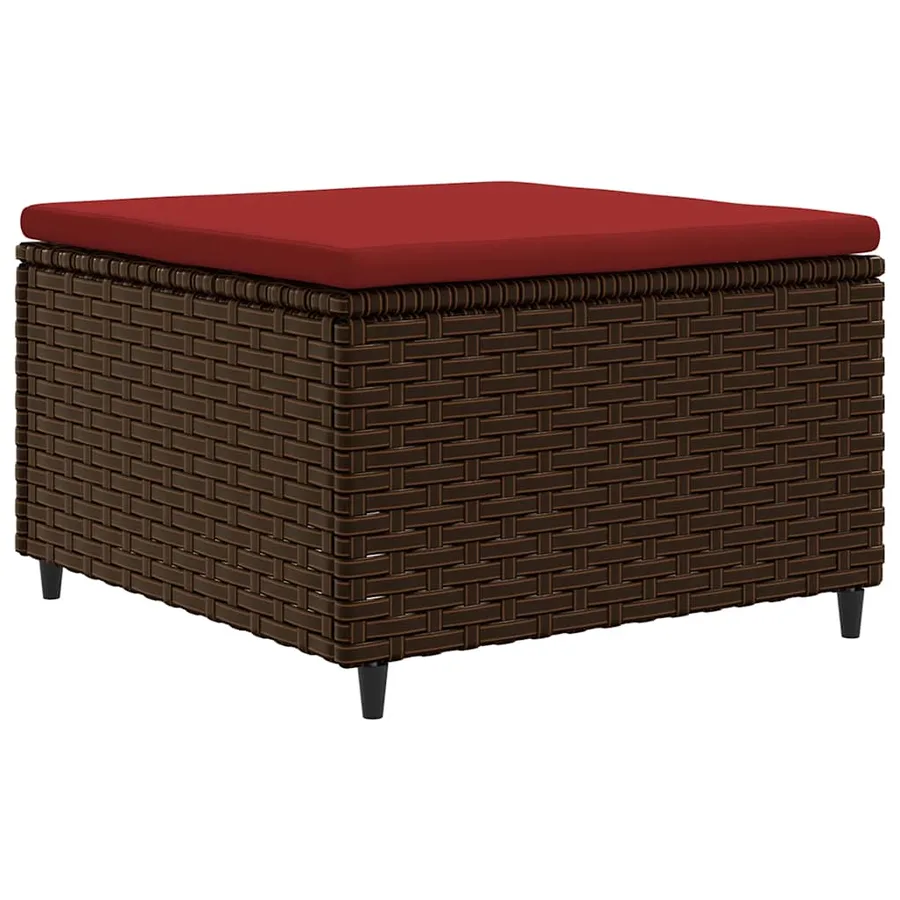 Salon de jardin 5 pcs avec coussins Marron Résine tressée - 3