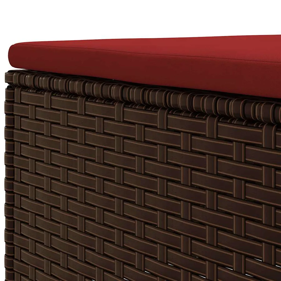 Salon de jardin 5 pcs avec coussins Marron Résine tressée - 6