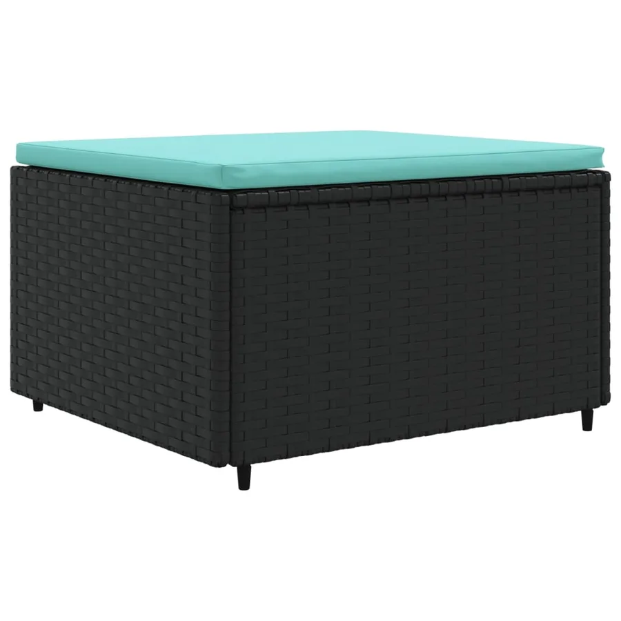 Salon de jardin 6 pcs avec coussins Noir Résine tressée - 6