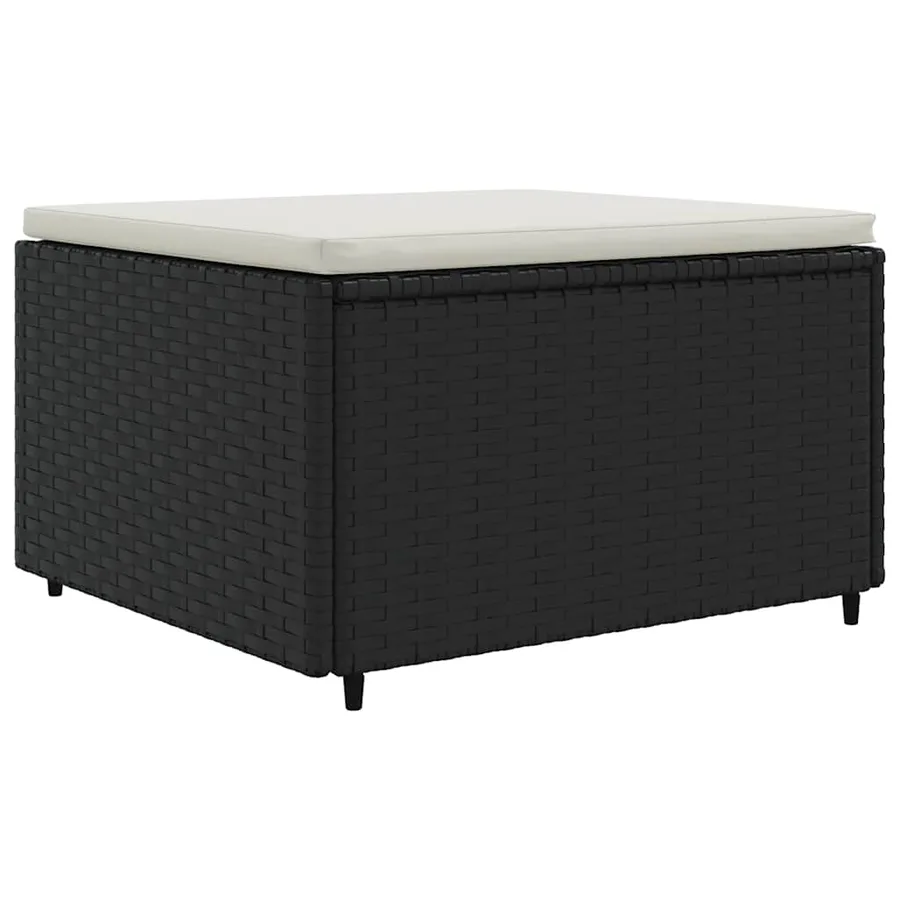 Salon de jardin 5 pcs avec coussins Noir Résine tressée - 4