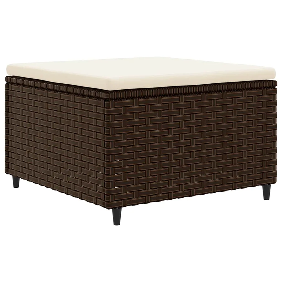 Salon de jardin avec coussins 7 pcs marron résine tressée - 5