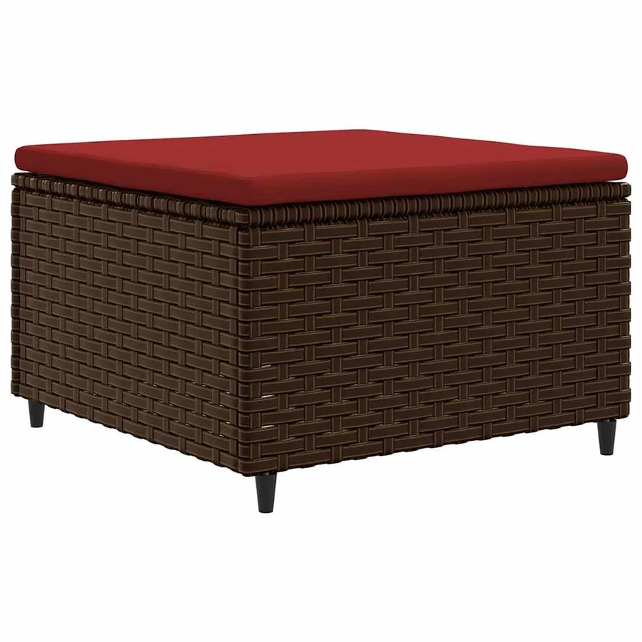 Salon de jardin avec coussins 7 pcs marron résine tressée - 5