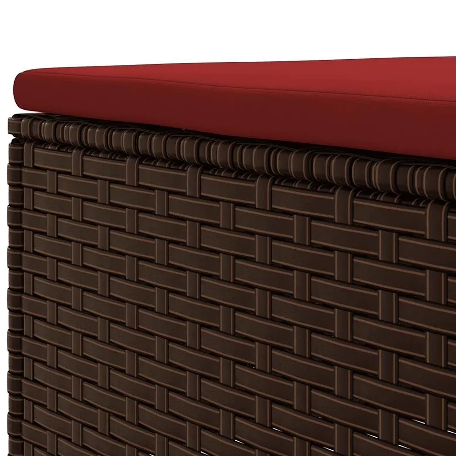 Salon de jardin avec coussins 7 pcs marron résine tressée - 8