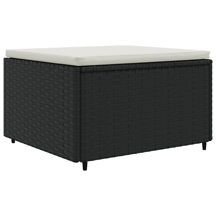 Salon de jardin 6 pcs avec coussins Noir Résine tressée - 5