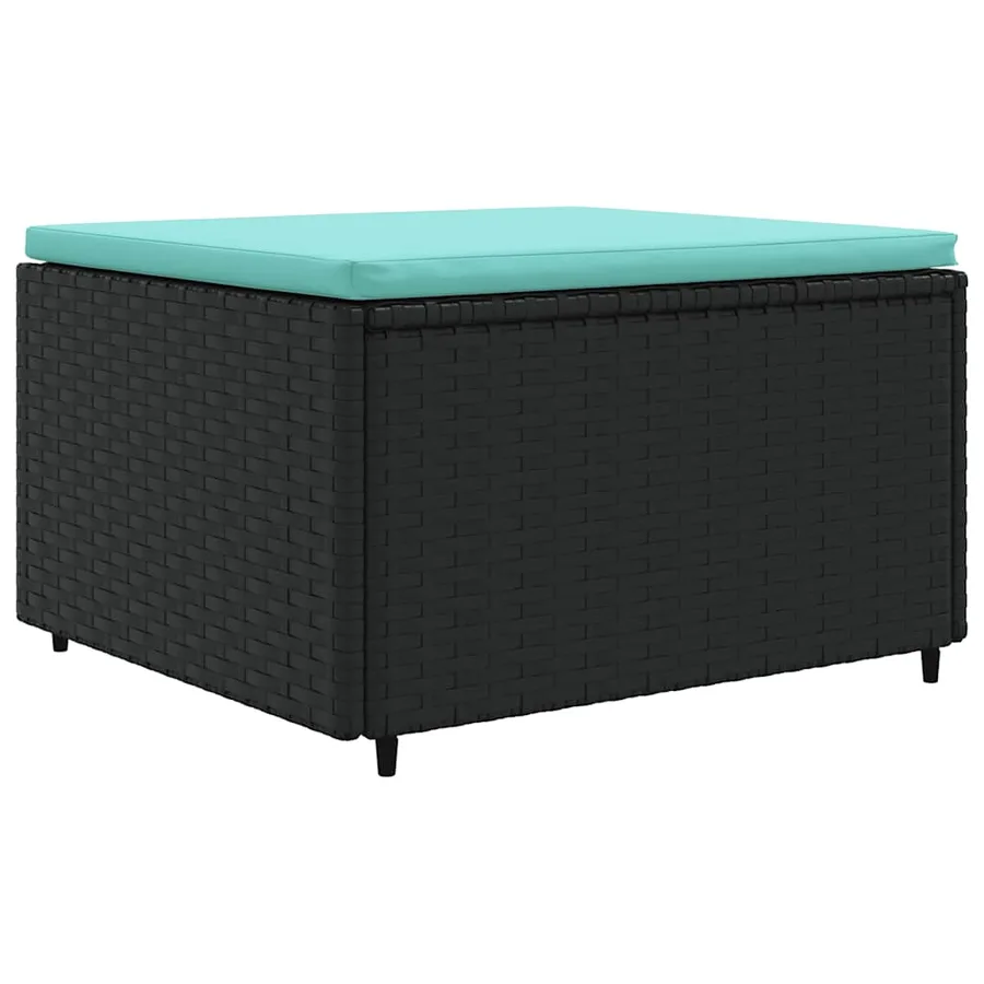 Salon de jardin 7 pcs avec coussins Noir Résine tressée 63 x 63 x 57,5 cm - 46,8 kg - 5