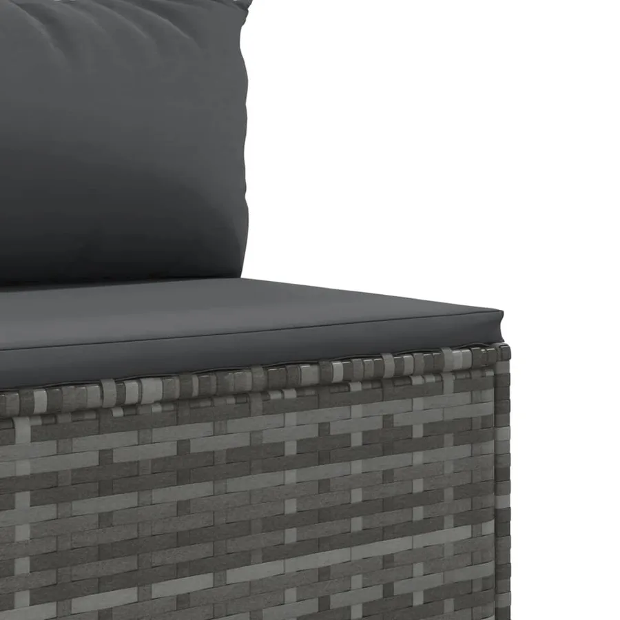Salon de jardin 10 pcs avec coussins Gris Résine tressée - 7