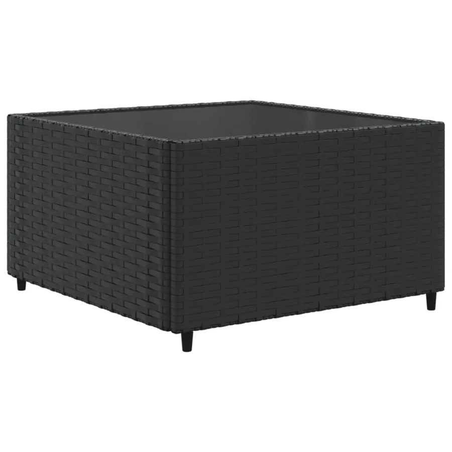 Salon de jardin 10 pcs avec coussins noir résine tressée - 5