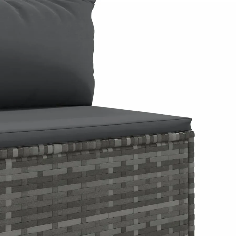 Salon de jardin avec coussins 10 pcs gris résine tressée - 6
