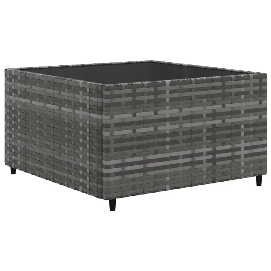 Salon de jardin avec coussins 10 pcs gris résine tressée - 5