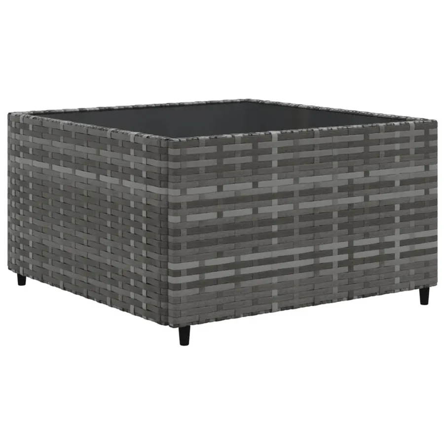 Salon de jardin 11 pcs avec coussins gris résine tressée - 5