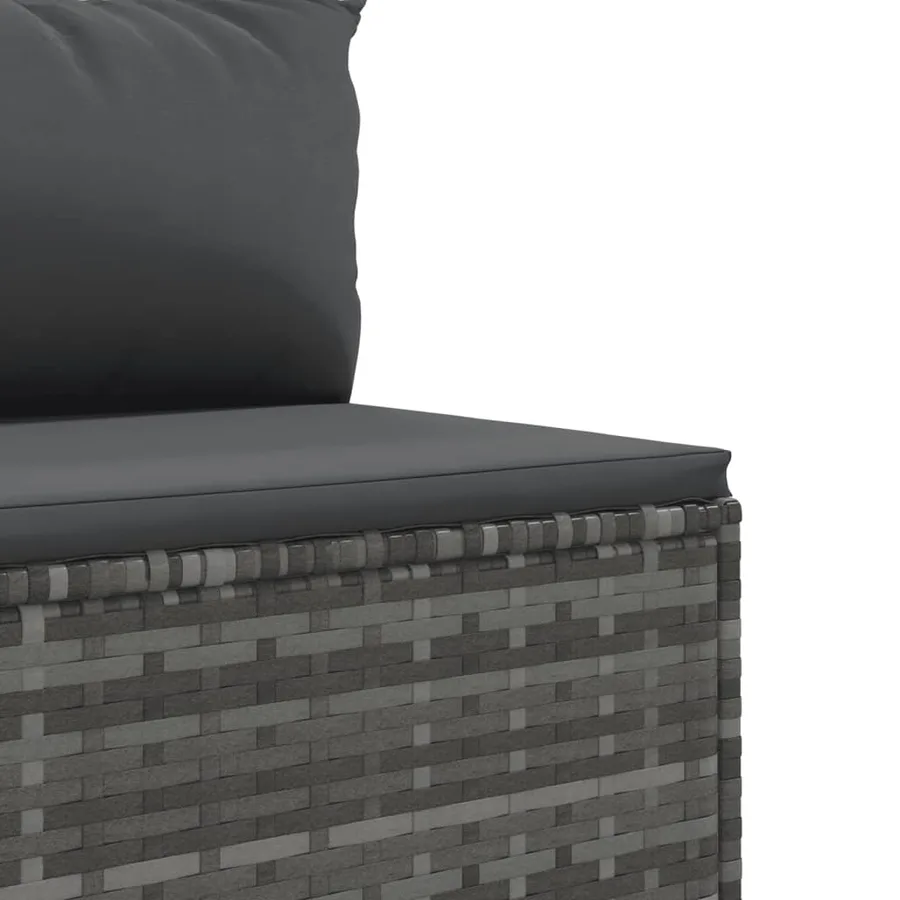 Salon de jardin 11 pcs avec coussins gris résine tressée - 8