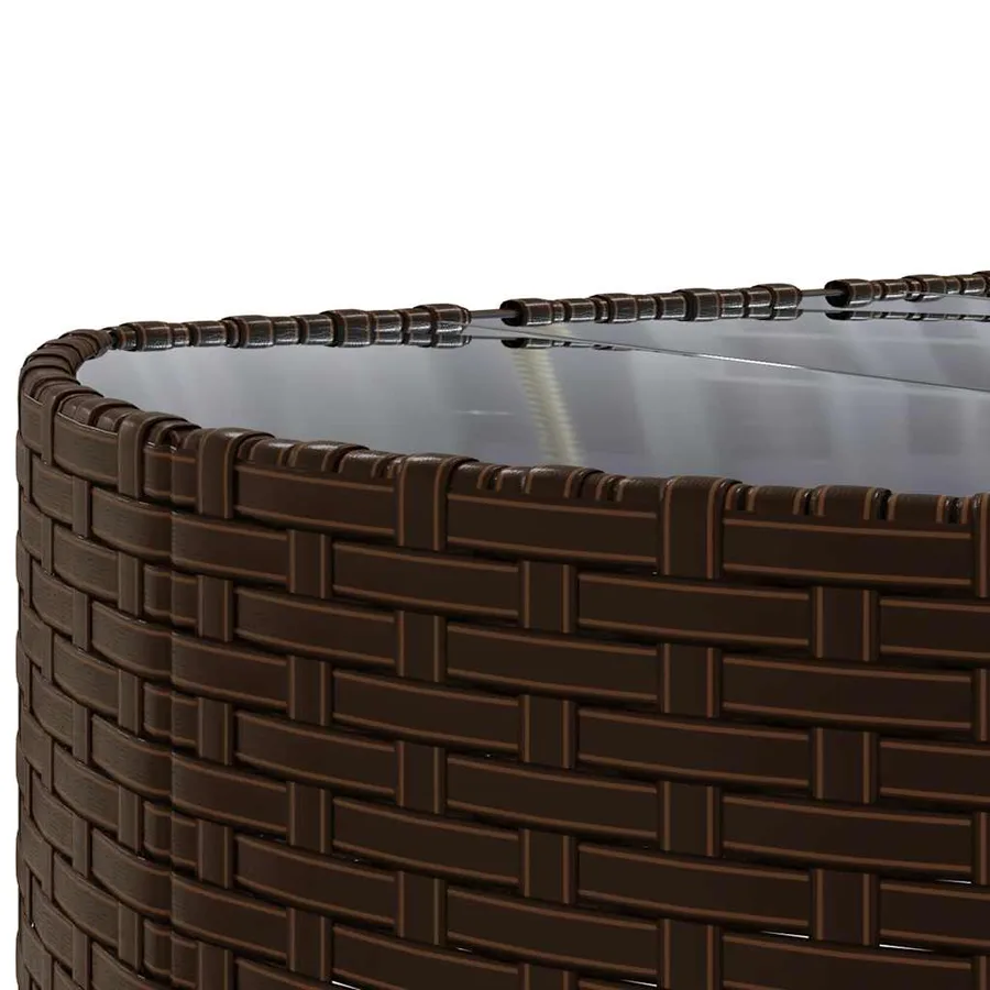 Salon de jardin 10 pcs avec coussins marron résine tressée - 9