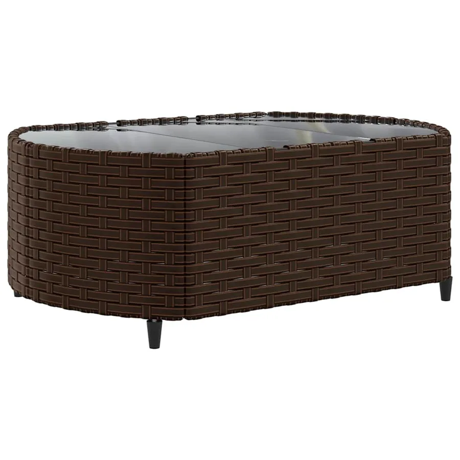 Salon de jardin avec coussins 6 pcs marron résine tressée - 5
