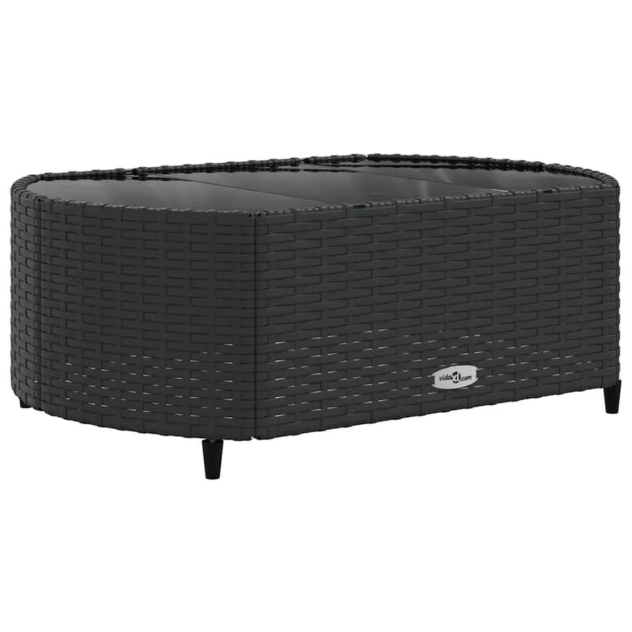 Salon de jardin 9 pcs avec coussins noir résine tressée - 5