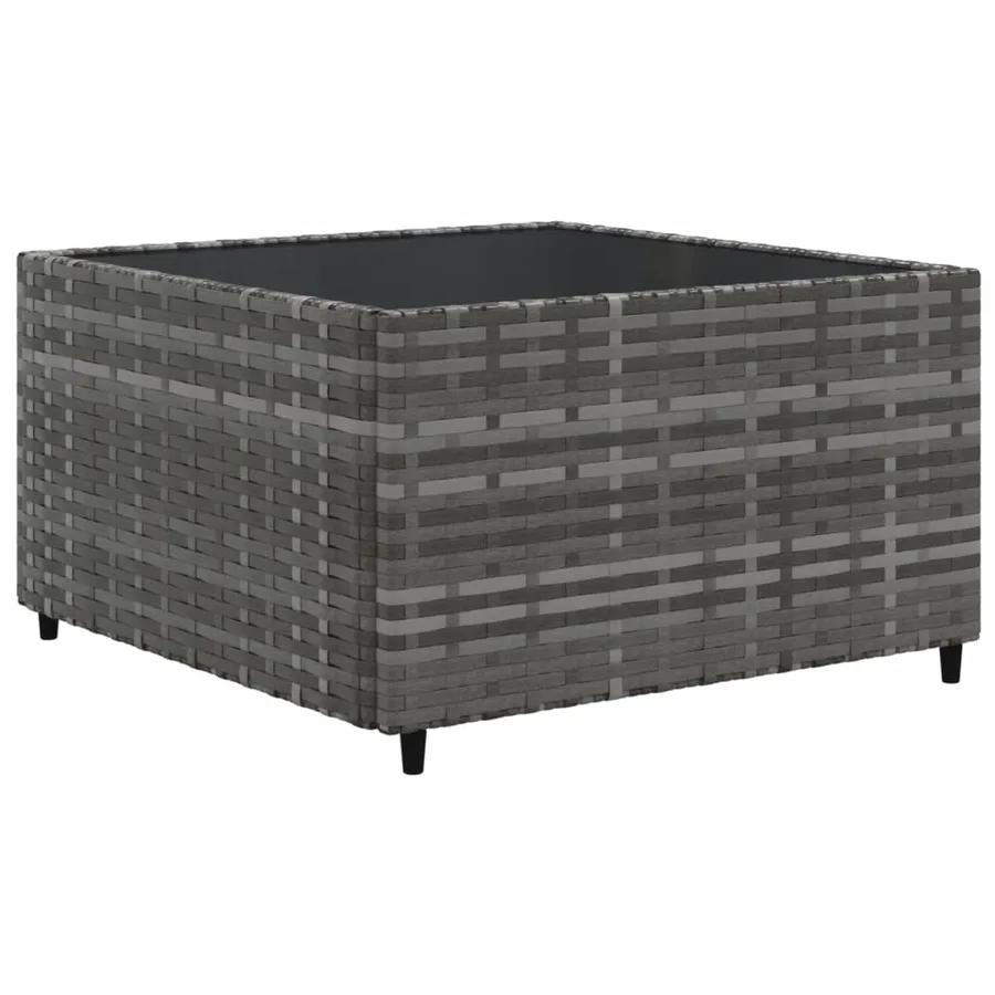 Salon de jardin 11 pcs avec coussins gris résine tressée - 5