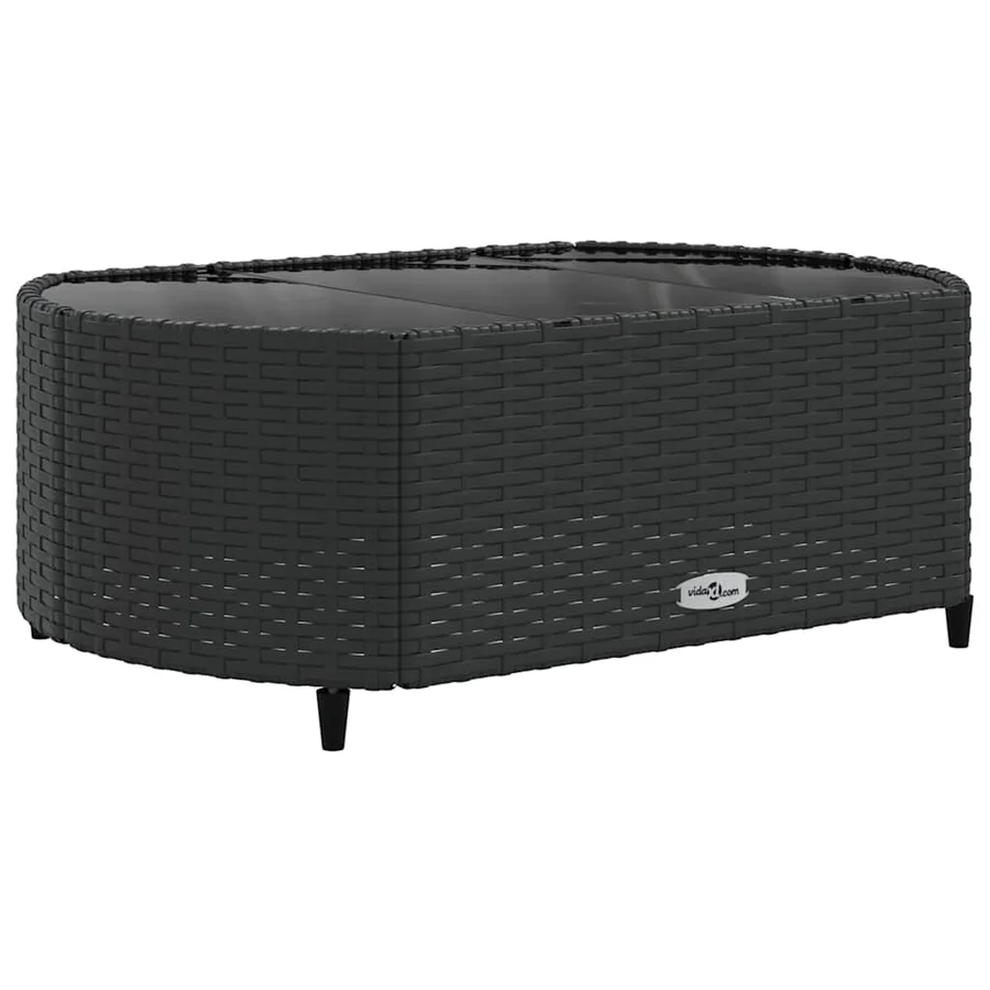 Salon de jardin 5 pcs avec coussins noir résine tressée - 4