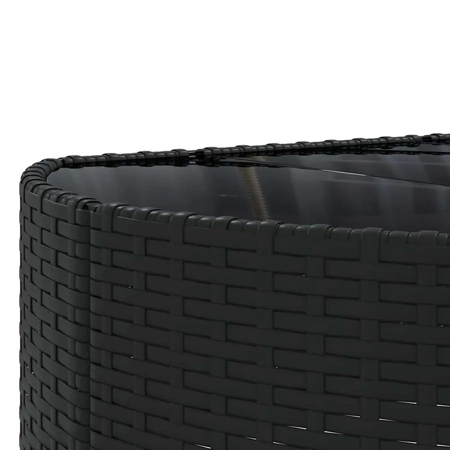 Salon de jardin 5 pcs avec coussins noir résine tressée - 6