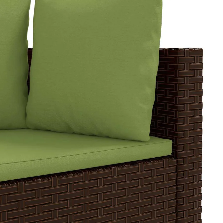 Salon de jardin 8 pcs avec coussins marron résine tressée - 6