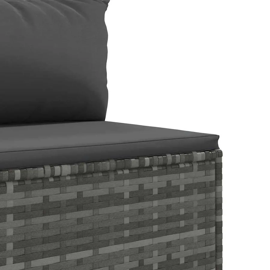 Salon de jardin 8 pcs avec coussins gris résine tressée - 7