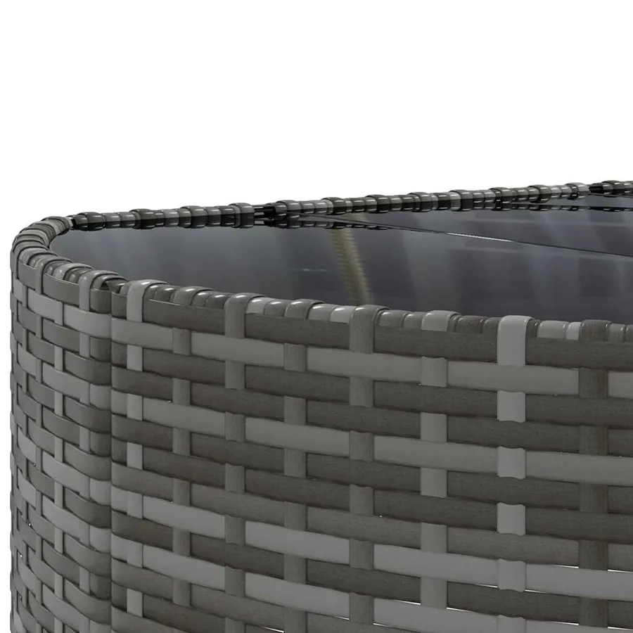 Salon de jardin avec coussins 7 pcs gris résine tressée - 9