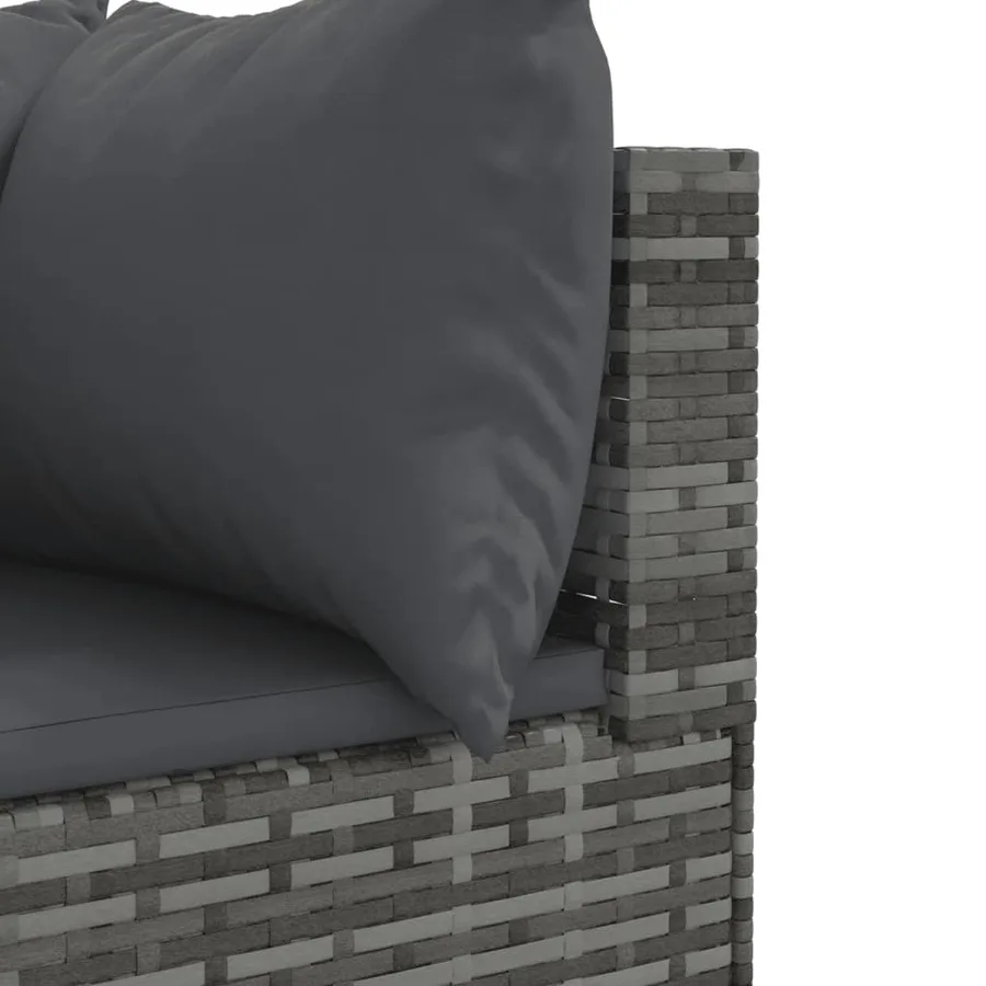 Salon de jardin avec coussins 10 pcs gris résine tressée - 7