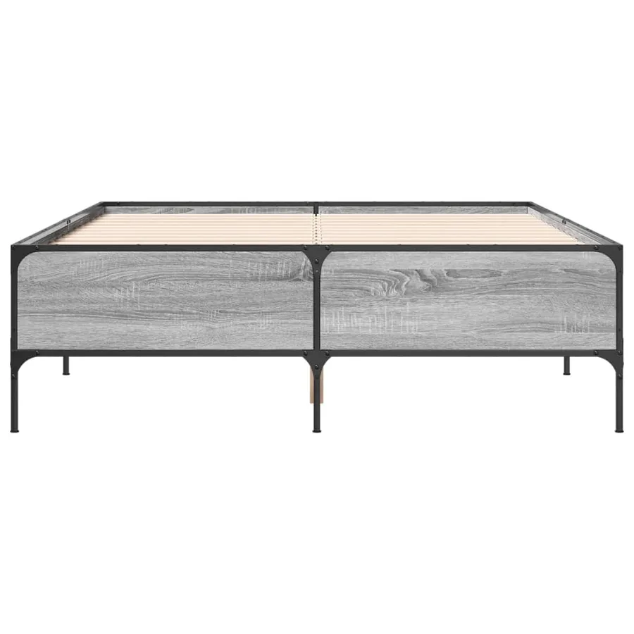 Cadre de lit sans matelas sonoma gris 160x200 cm - 4