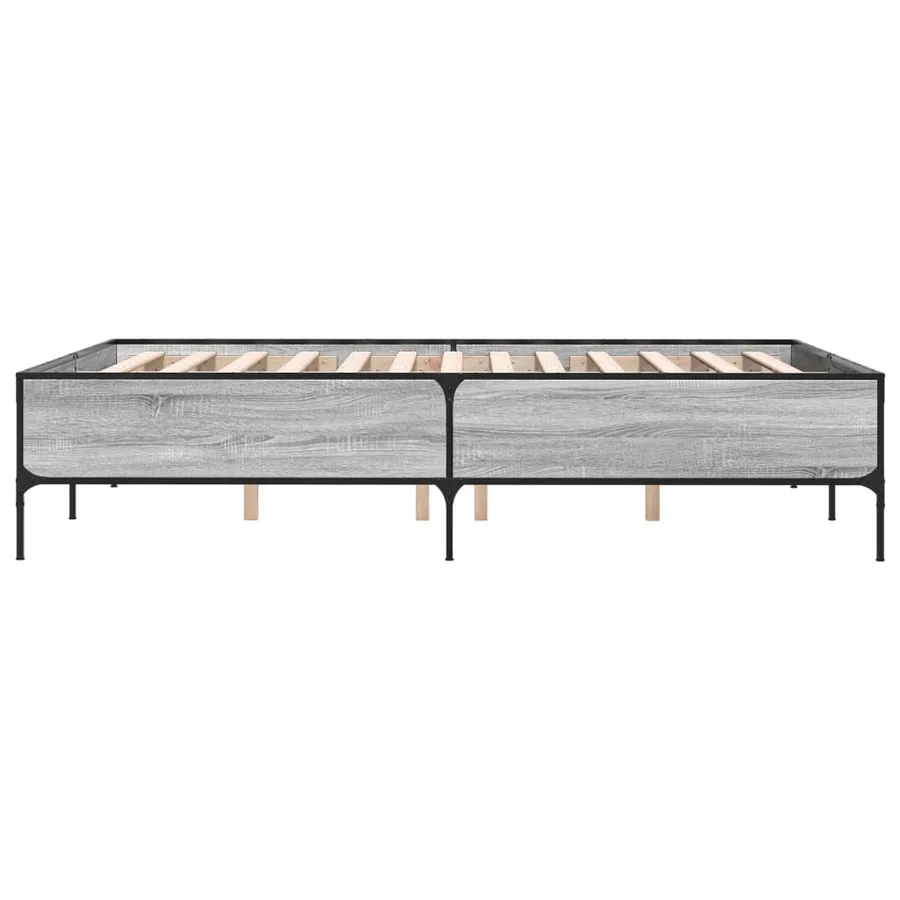 Cadre de lit sans matelas sonoma gris 160x200 cm - 5