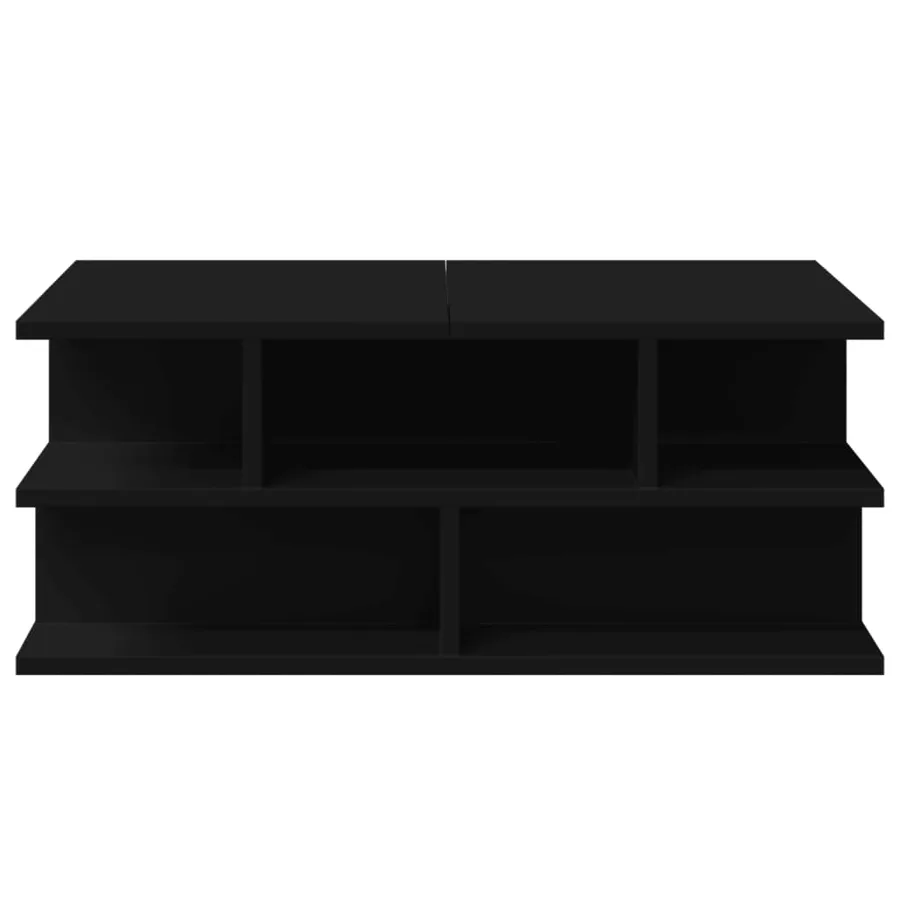Table basse noir 70x70x29 cm bois d'ingénierie - 6