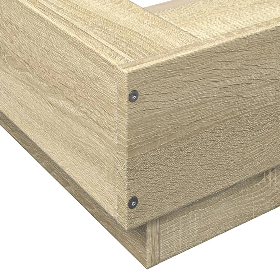 Cadre de lit sans matelas chêne sonoma 90x190 cm - 7